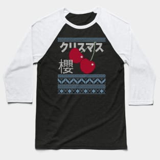 Aesthetic Ugly Christmas Sweater Cherry Bomb Baseball T-Shirt